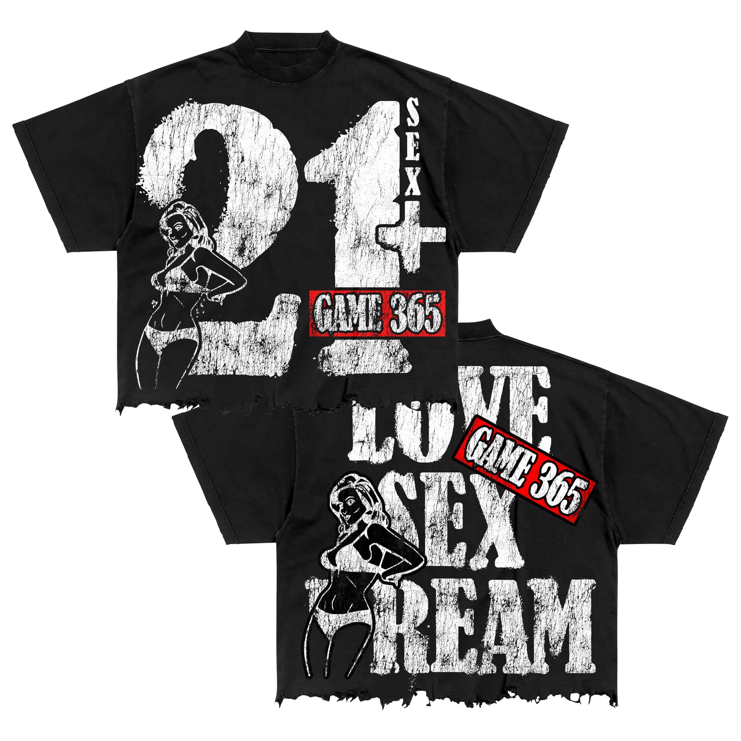 GAME 365 “Love, Sex, Dream” Graphic T-Shirt – Bold Street wear Statement Tee